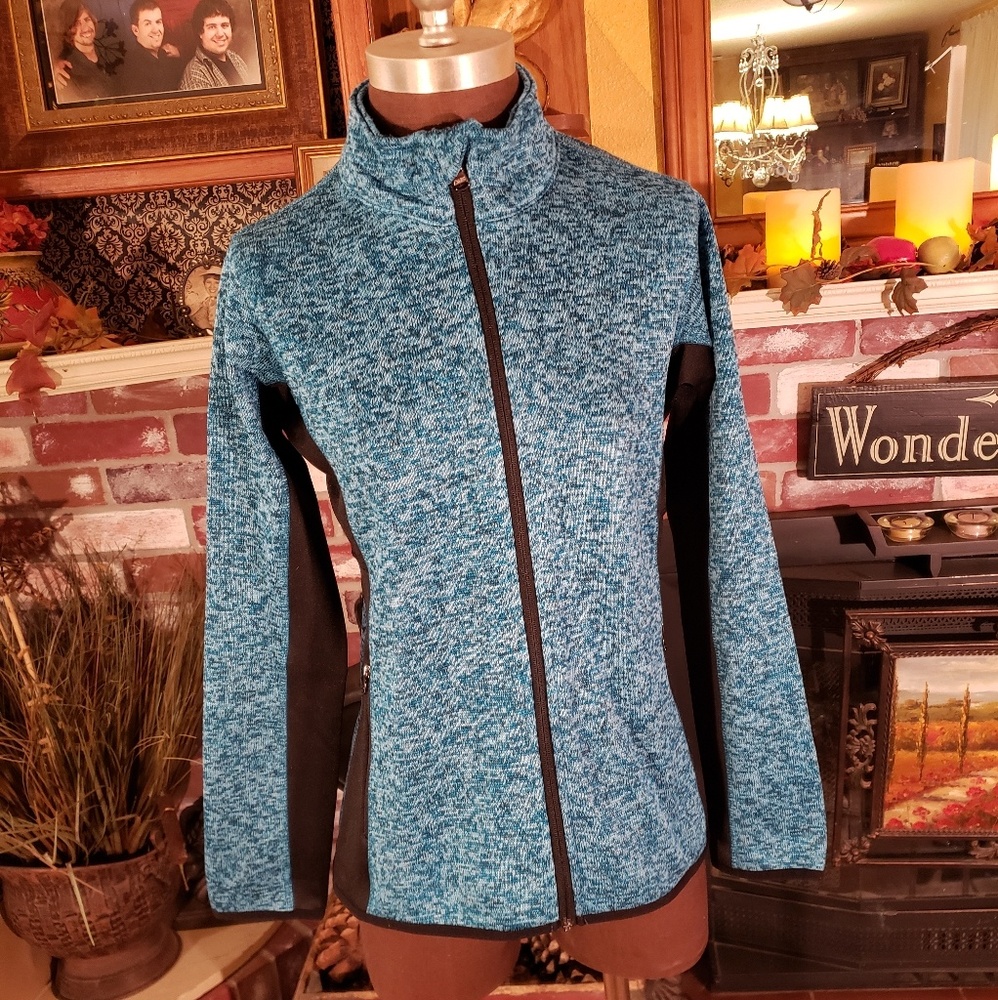 Marc New York Teal/black Athletic zipper jacket M